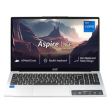 Acer Aspire Lite,12th Gen, Intel Core i7 12650H, 16 GB RAM, 512 GB SSD, Full HD IPS, 15.6"/39.62 cm, Windows 11 Home, MS Office, Pure Silver, 1.70 KG, AL15-52H, Backlit Keyboard, Thin and Light Laptop