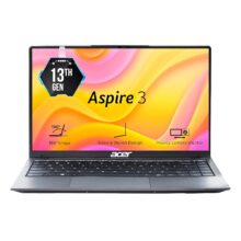 acer Aspire 3, 13th Gen, Intel Core i3-1305U, 8GB RAM, 512GB SSD, Full HD 14"/35.56cm, Windows 11 Home, Steel Gray, 1.45KG, A324-53, Thin and Light Laptop