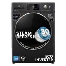 IFB 11 Kg 5 Star, DeepClean®, AI Powered, WiFi, Fully Automatic Front Load Washing Machine (EXECUTIVE PLUS BXN 1114KH, PowerSteam®, 9 Swirl, Steam Refresh, Inbuilt Heater, Eco Inverter, Black VCM)
